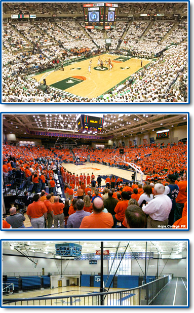 Samples of the athletic equipment that Bareman and Associates installs.